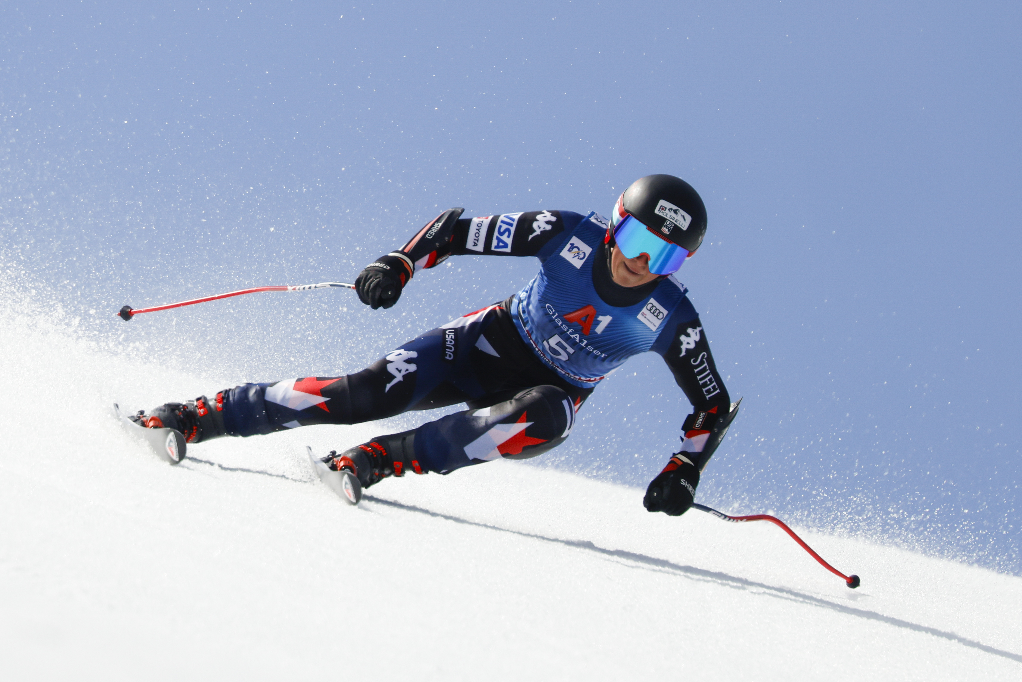 Lauren Macuga competes in the super-G at World Cup Finals in Saalbach, Austria.