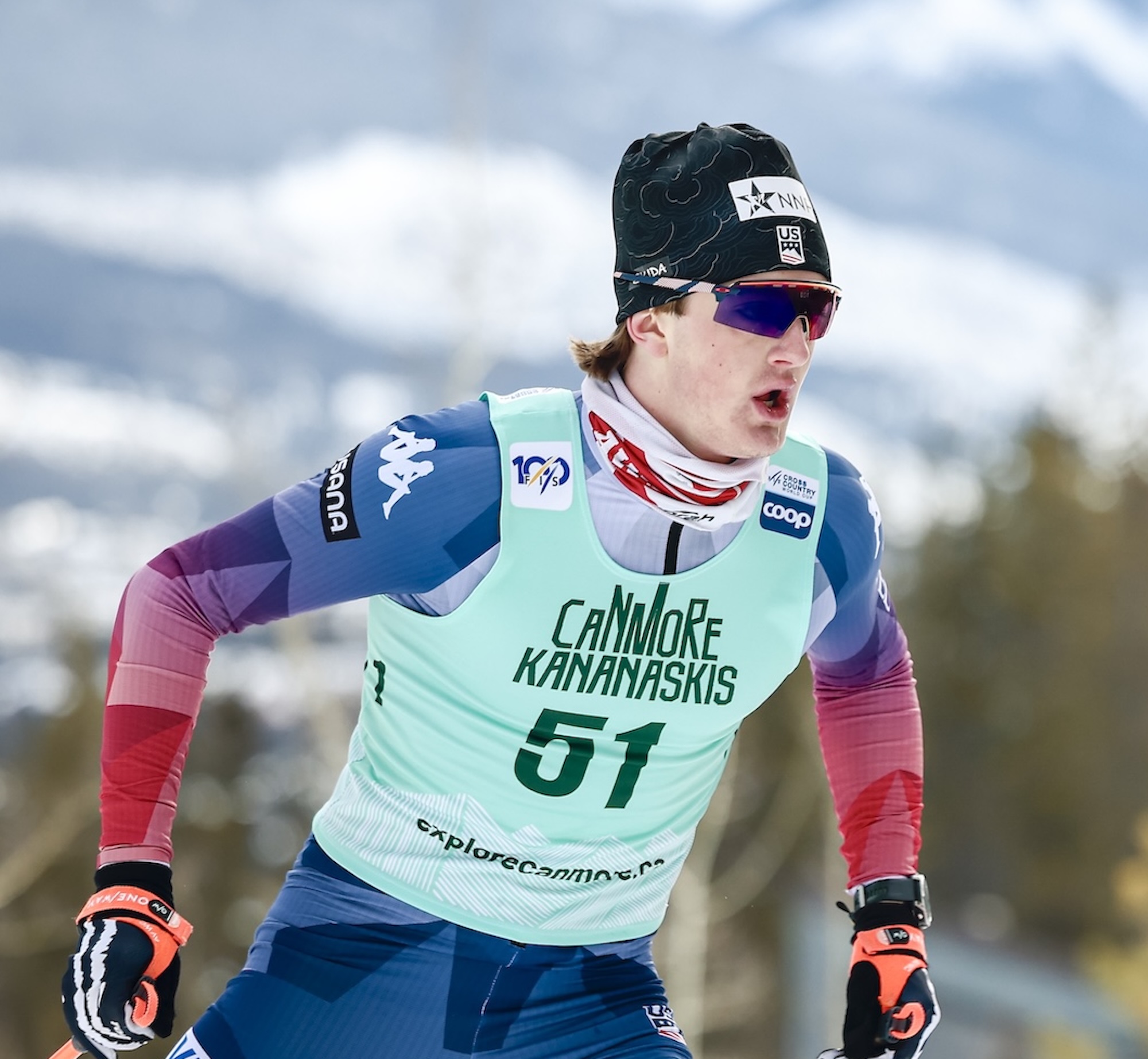 Murphy Kimball skiing in Canmore, Candada