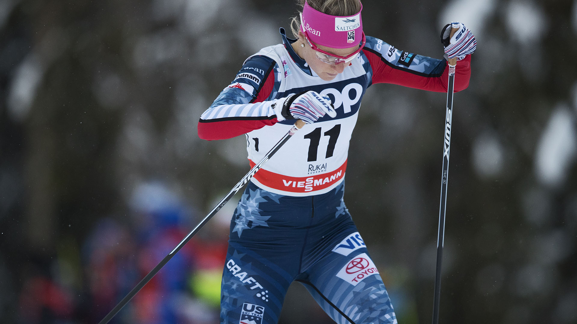 Sadie Bjornsen skied to 10th in the Ruka Nordic Opener pursuit Sunday. (Getty Images)