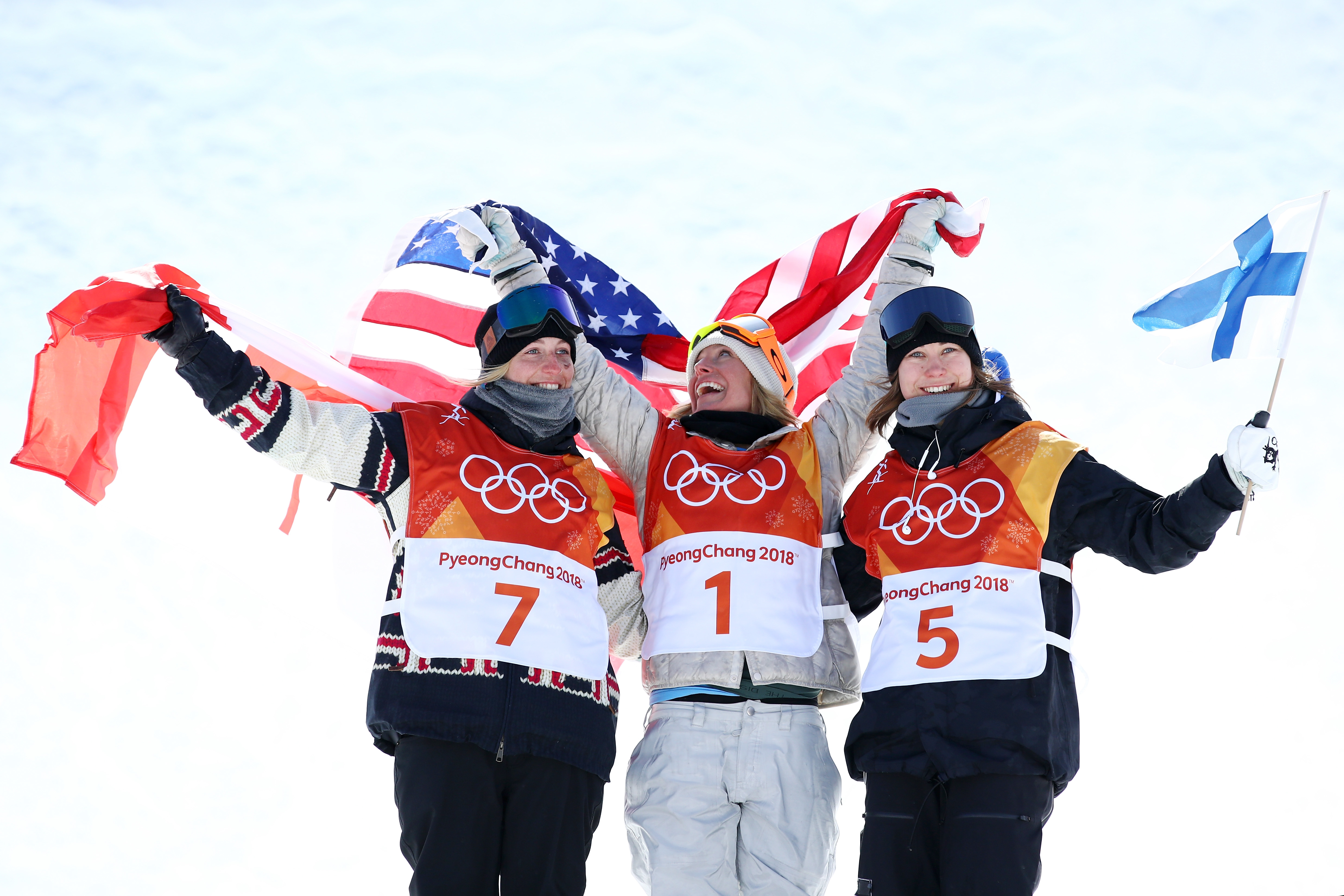 Jamie Anderson defended her Olympic gold medal in slopestyle Monday at Phoenix Snow Park in Pyeongchang-gun, South Korea. (Getty Images - Cameron Spencer)
