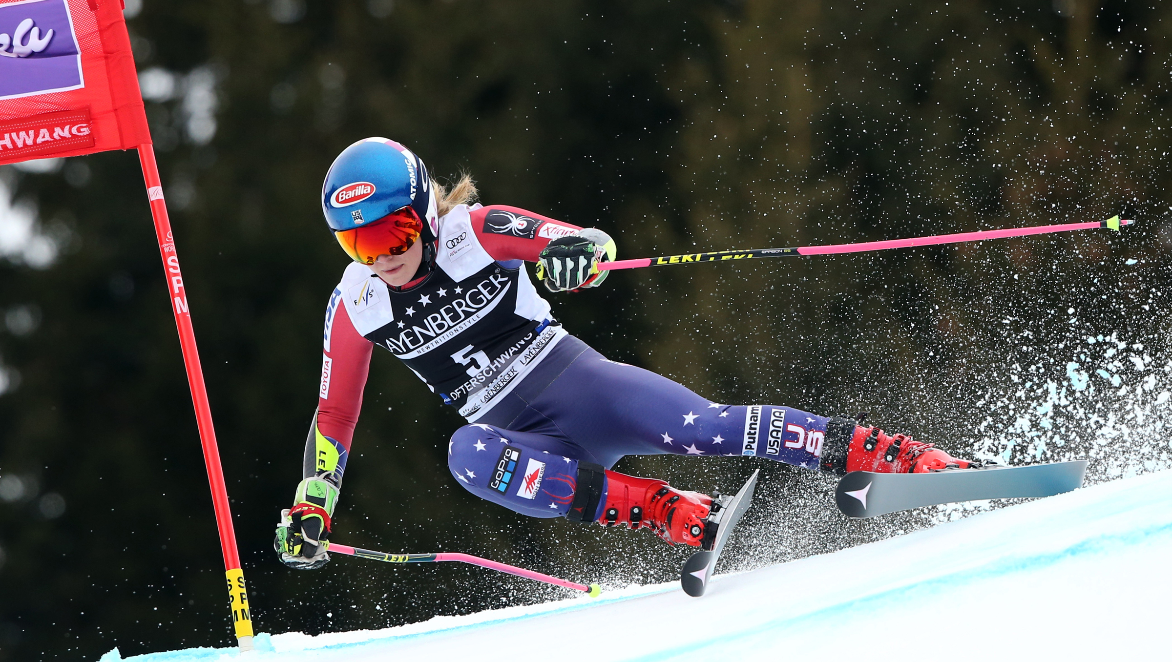 Mikaela Shiffrin finished third in Friday's FIS Ski World Cup giant slalom in Ofterschwang, Germany, and wrapped up her second-consecutive overall World Cup title. (Getty Images/Agence Zoom - Christophe Pallot)