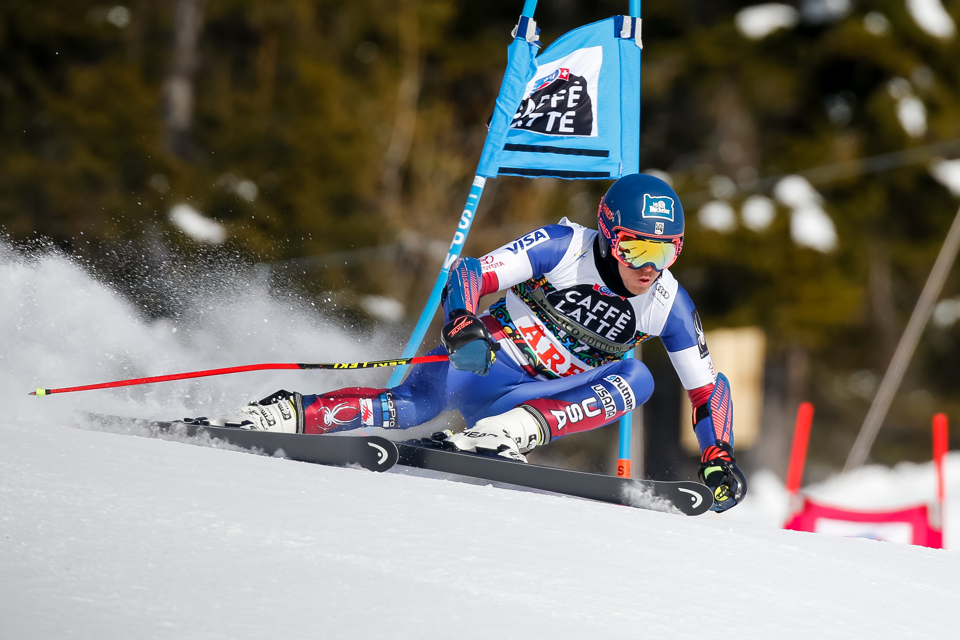 Tommy Ford finished eight in the giant slalom at the FIS Ski World Cup Finals Saturday in Are, Sweden. (Getty Images/Agence Zoon - Alexis Boichard)