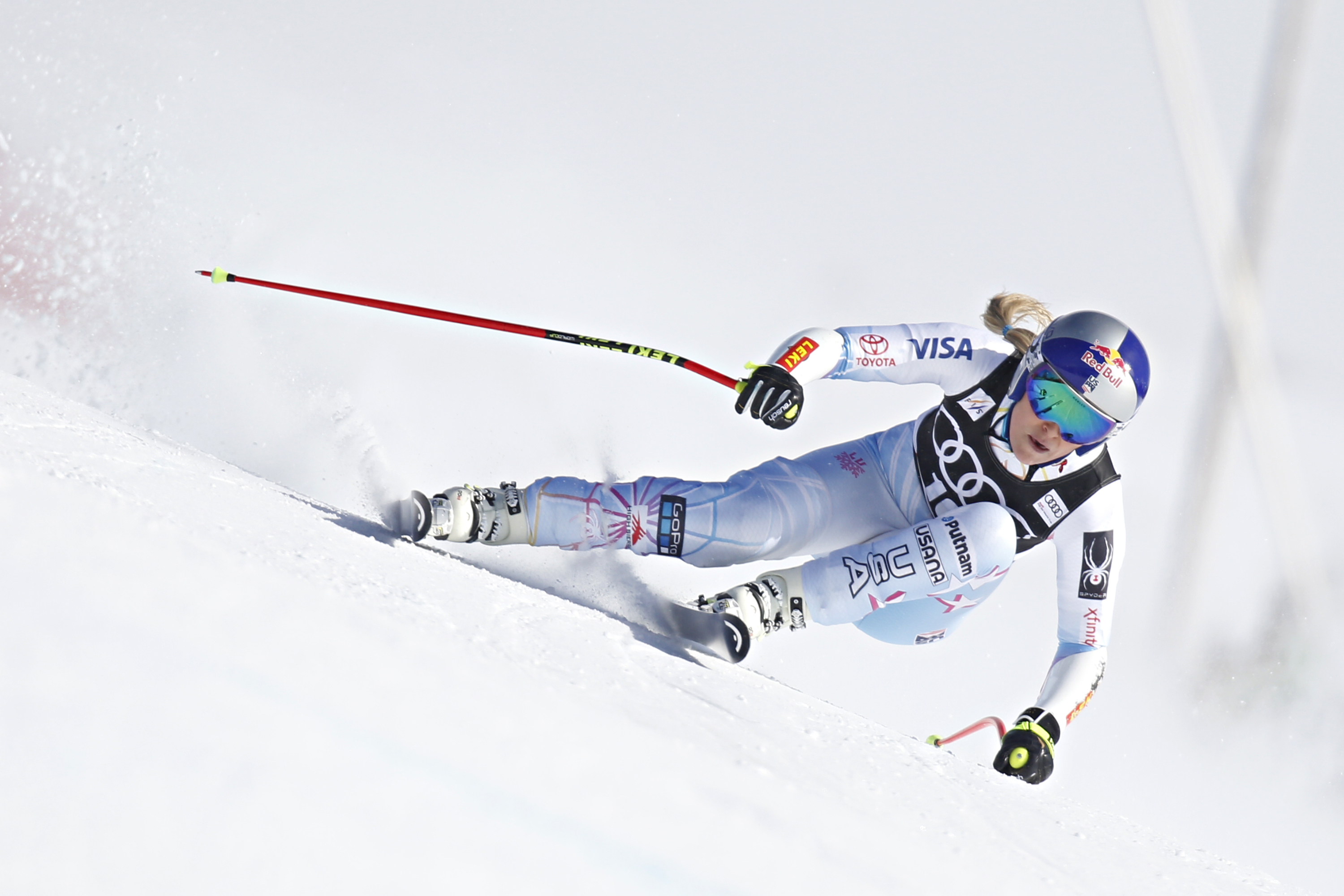 Lindsey Vonn grabbed her 46th career World Cup super-G podium Thursday at the World Cup Finals in Are, Sweden (Getty Images/Agence Zoom – Alexis Boichard)
