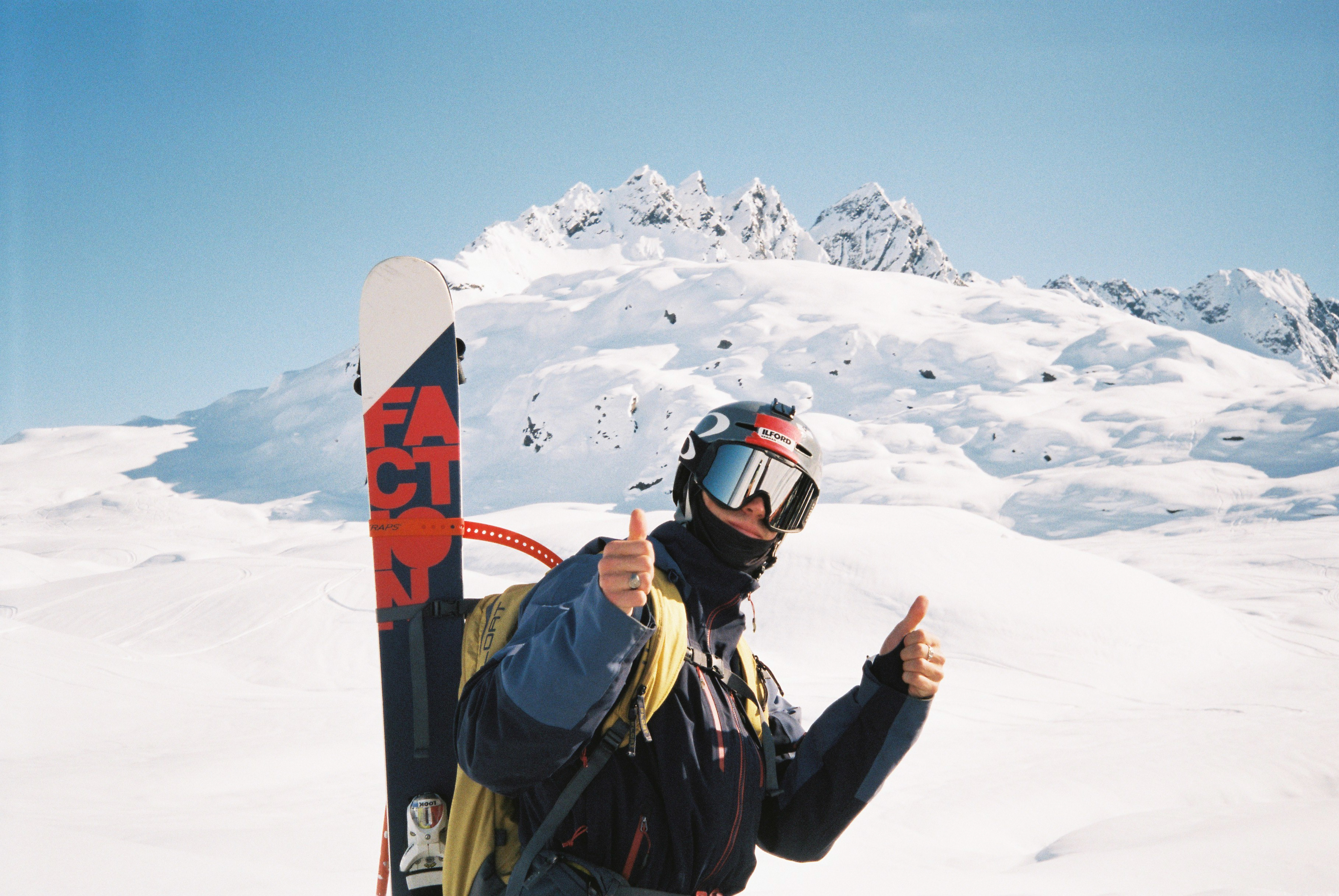 U.S. Freestyle Ski Team member Hunter Bailey skiing in Alaska