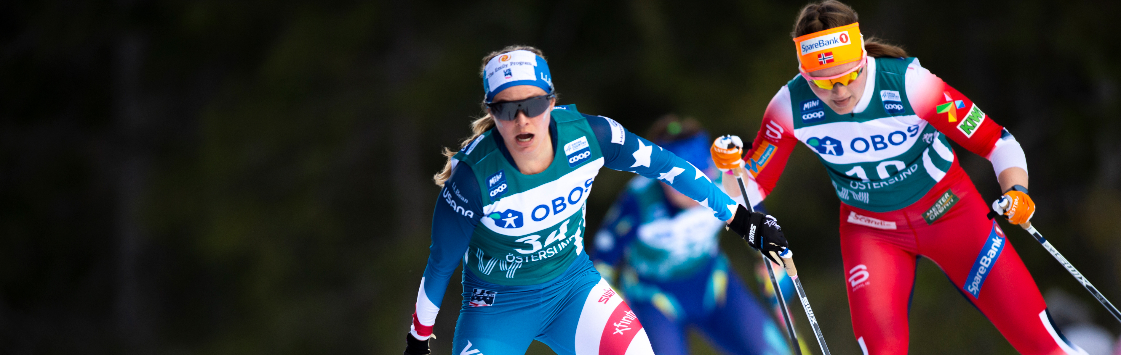 Jessie Diggins finished 11th in Sunday's Stage 2 of the Ski Tour 2020. (www.nordicfocus.com. © Vianney THIBAUT/NordicFocus)