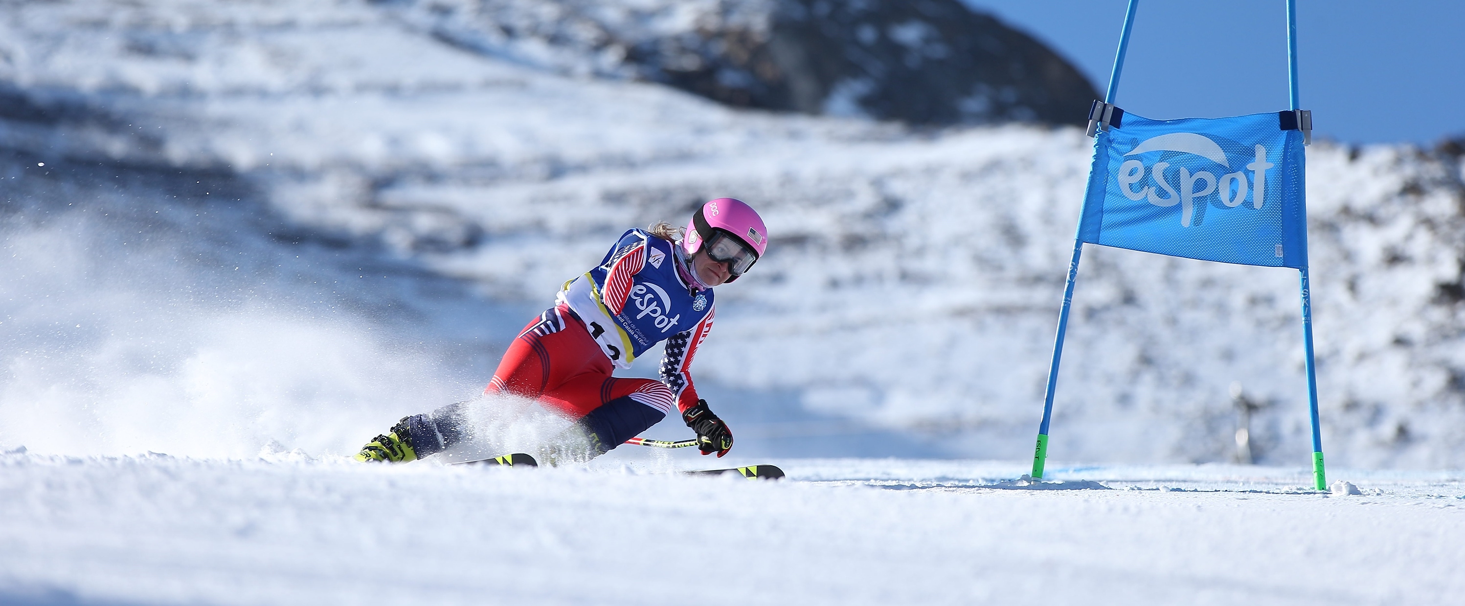 Allie Johnson competing in Womens Super-G at the 2023 FIS Para Alpine Ski World Championships, Espot, Spain. (Photo by Marcus Hartmann)