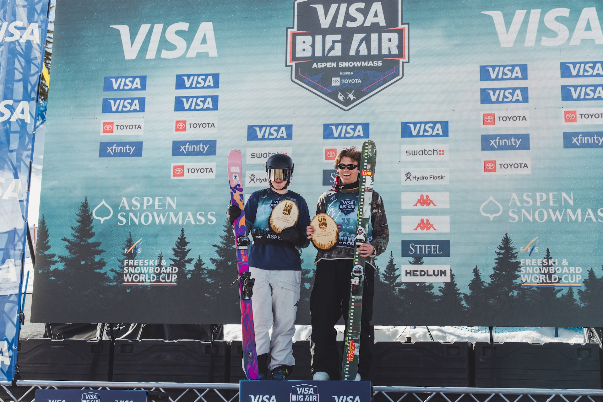 Ella Andrews and Konnor Ralph on the podium as National Champions