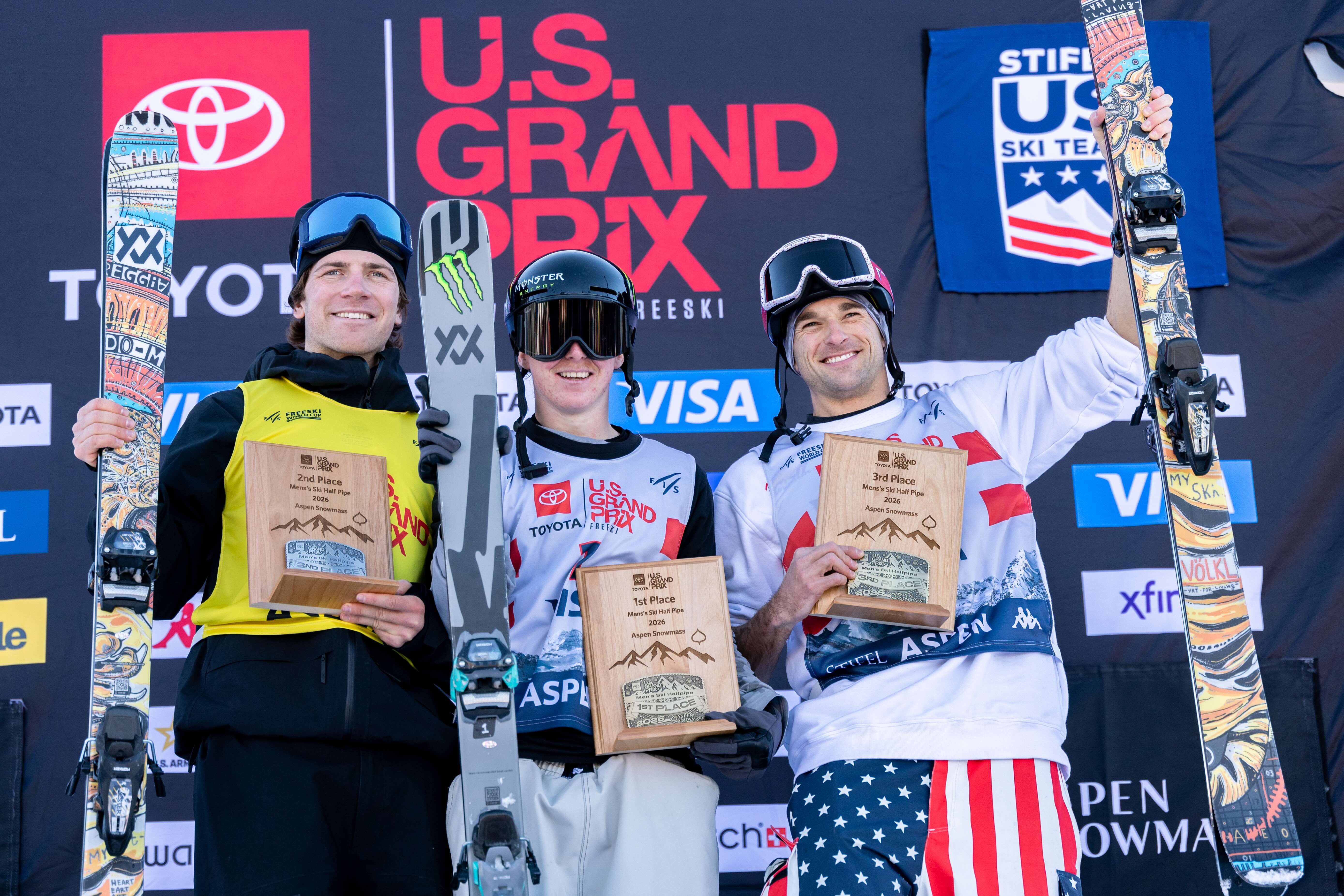 Hunter Hess finished second and Nick Goepper third at the Toyota U.S. Grand Prix at Aspen. 