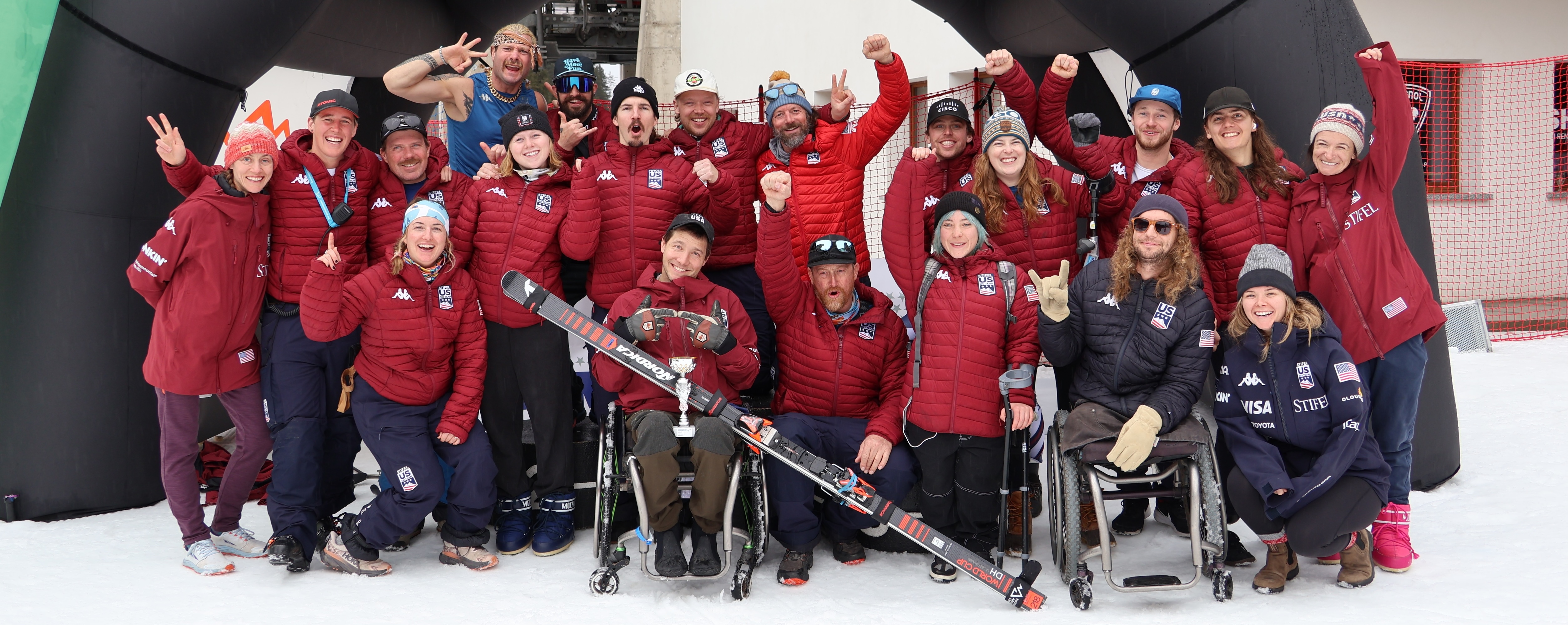 Team celebrates on the podium