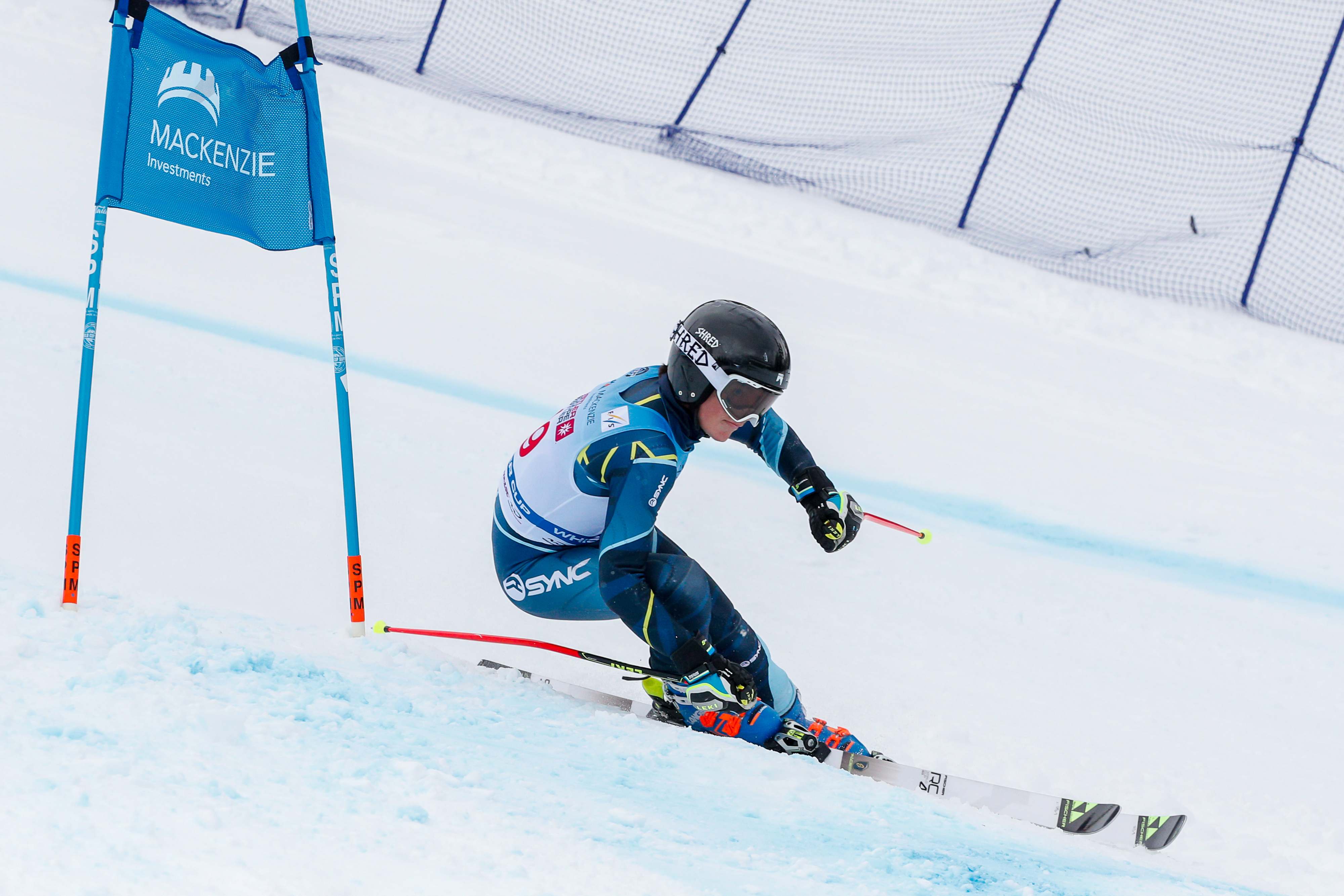 Ryder Sarchett competes in the super-G. 