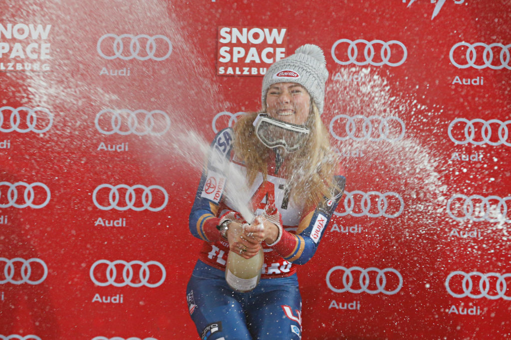 Mikaela Shiffrin popped her fifth-straight victory cork.