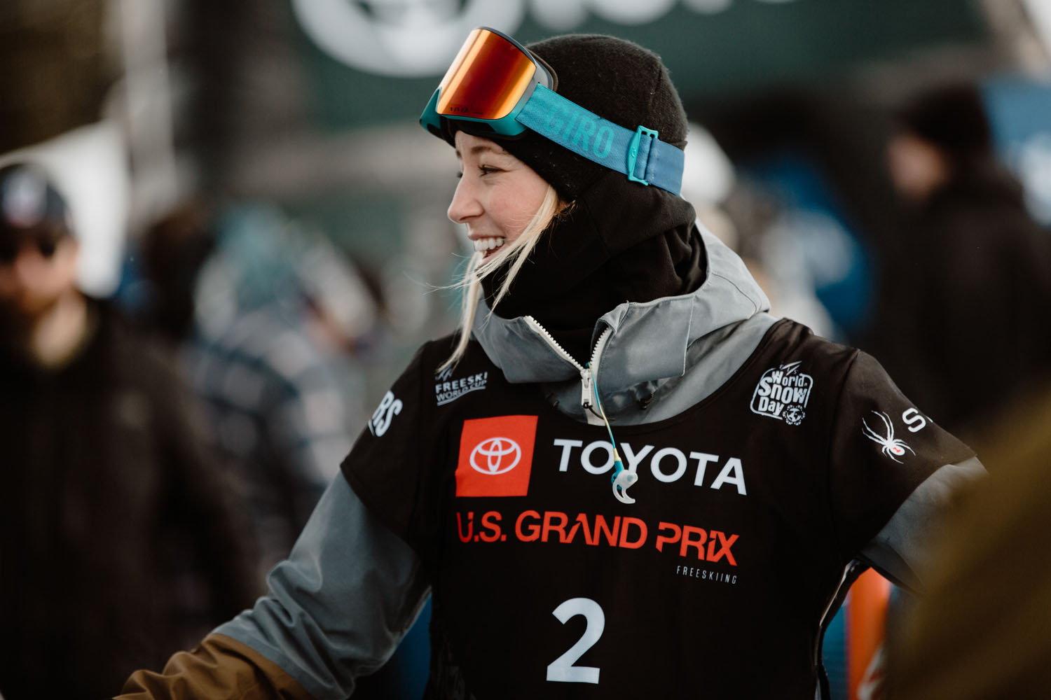 Brita Sigourney at the bottom of the halfpipe at Copper Mountain.