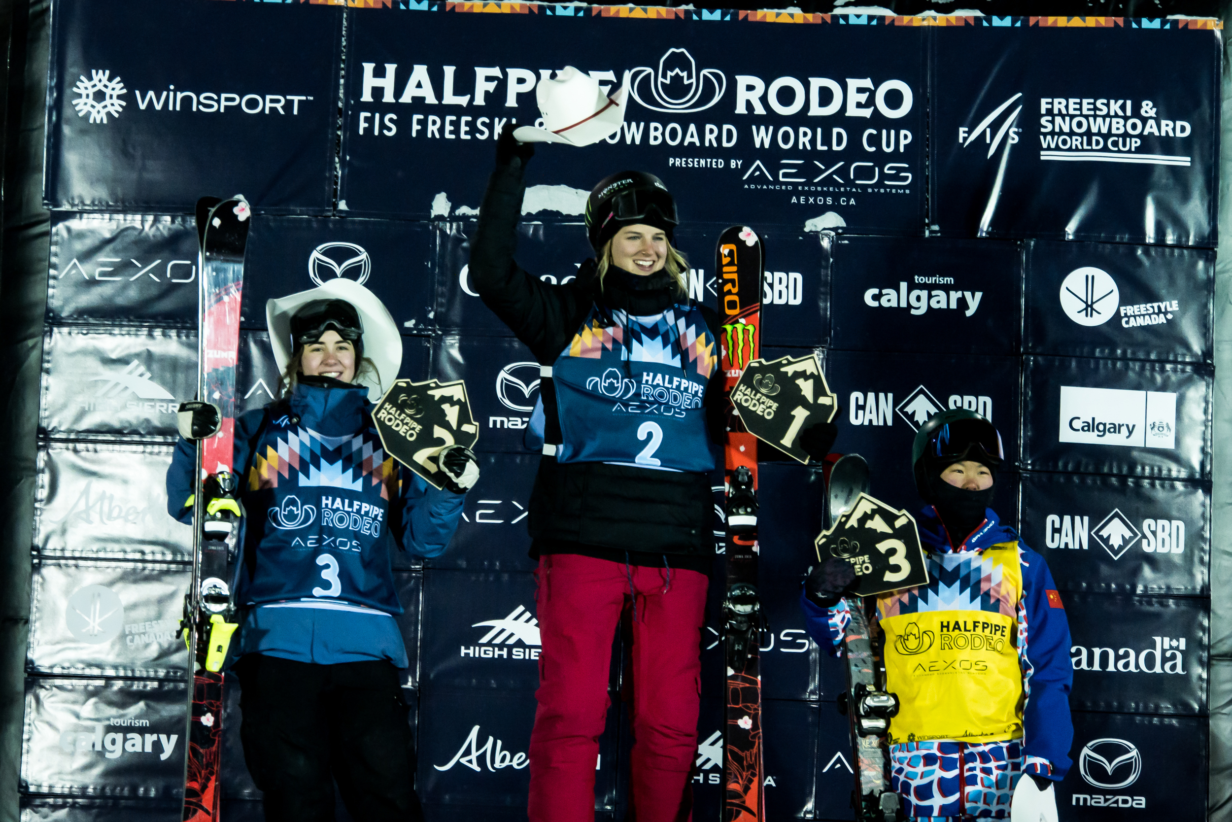 Ladies Podium at Calgary World cup