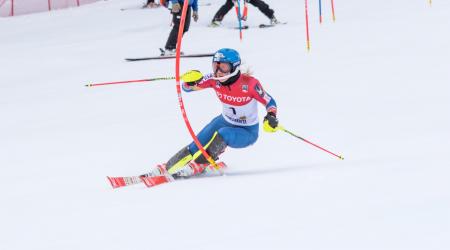 Nina O'Brien won her third U.S. National title in three separate disciplines with her slalom victory Saturday in Sun Valley, Idaho (Oliver @oliverguyphoto // Oliver Guy Photo)