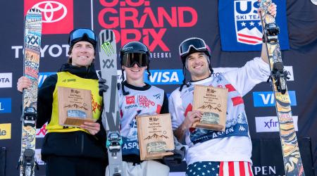 Hunter Hess finished second and Nick Goepper third at the Toyota U.S. Grand Prix at Aspen. 