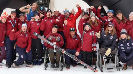 Team celebrates on the podium