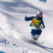 Jaelin Kauf skis at the 2025 Toyota Waterville Freestyle Cup