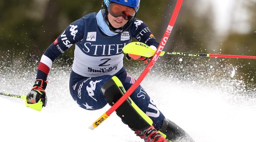 Mikaela Shiffrin racing